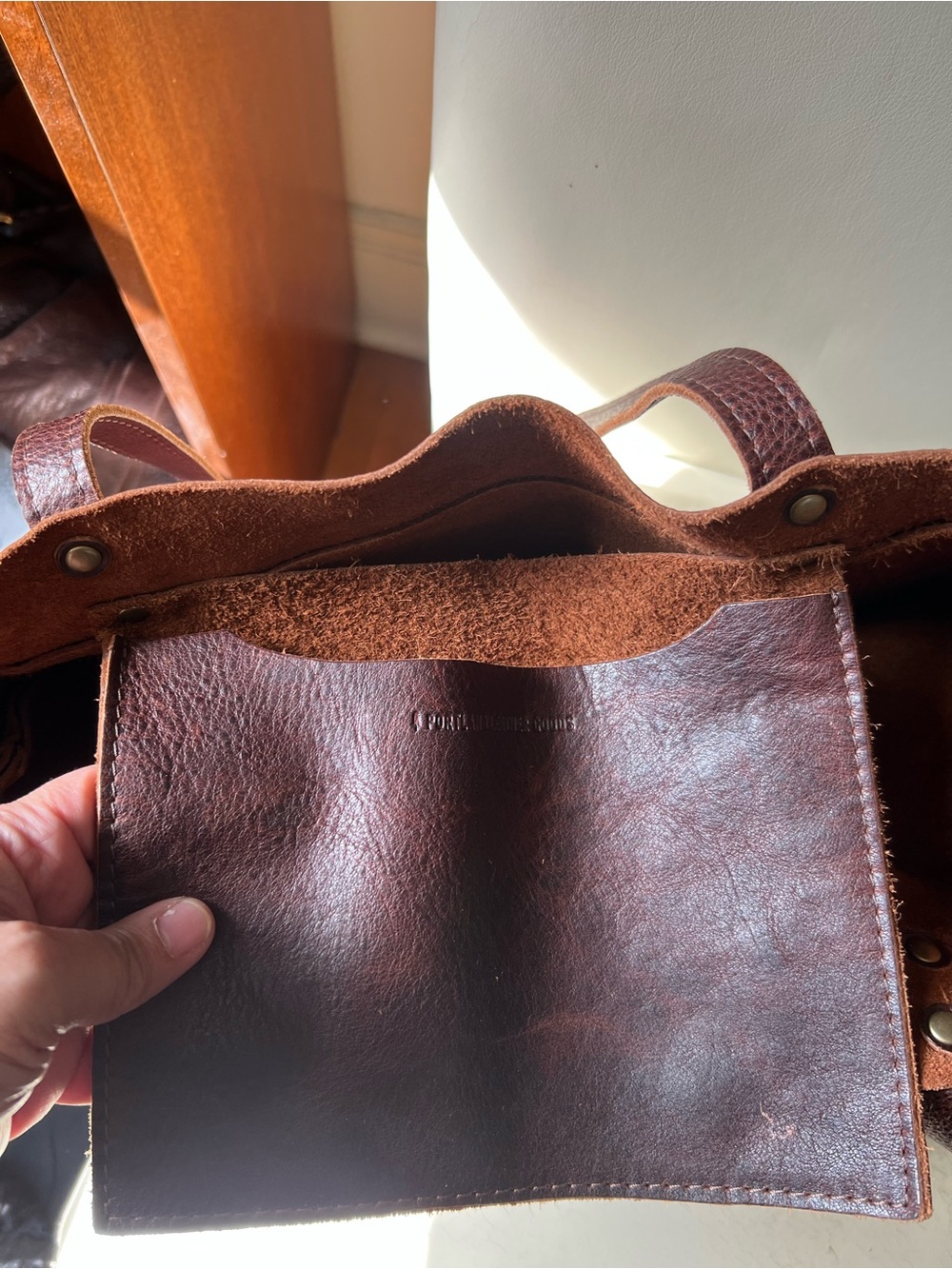 Portland Leather Montana Tote in Cold Brew - Picture 9 of 10